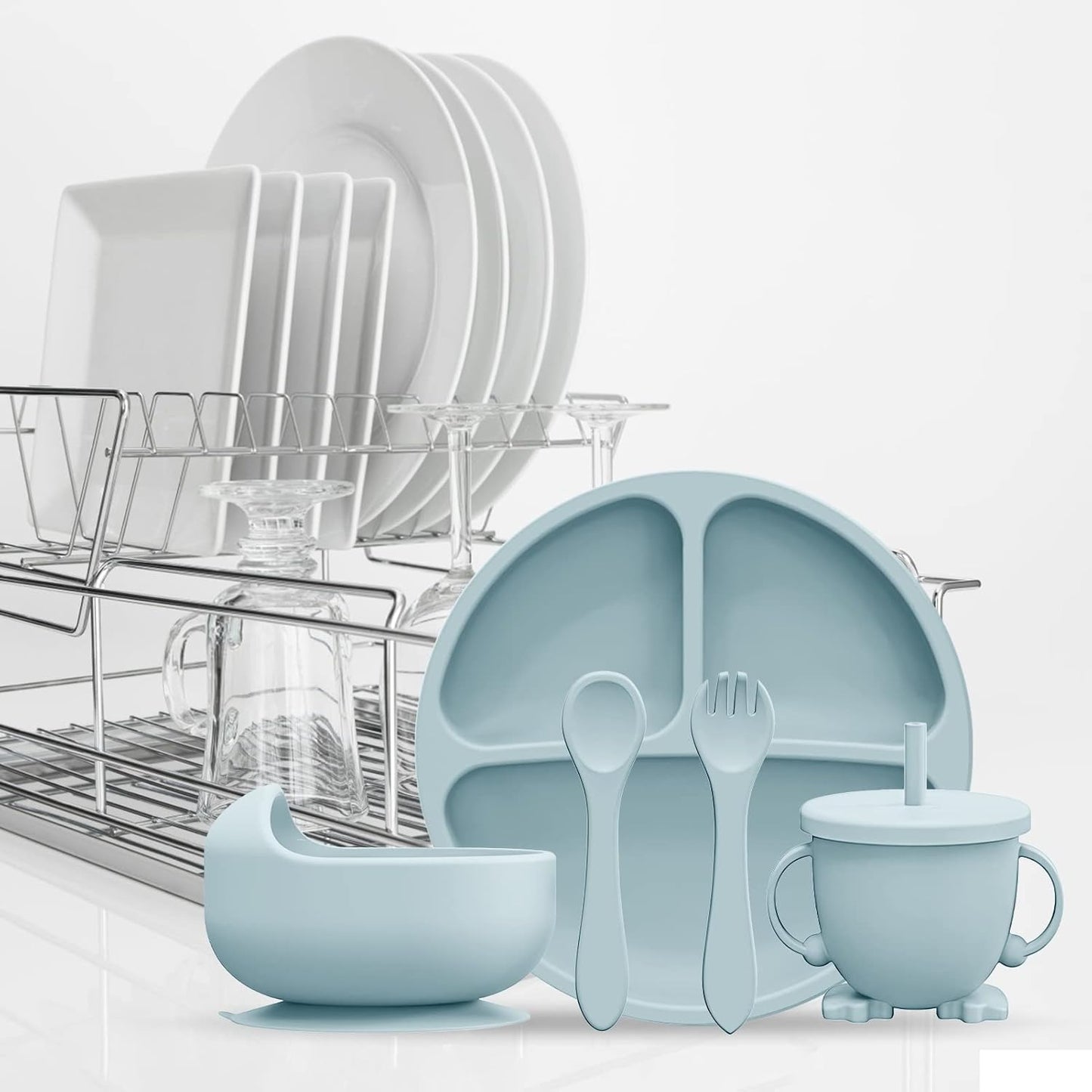 Set Anticaos Vajilla Silicona Para Bebes