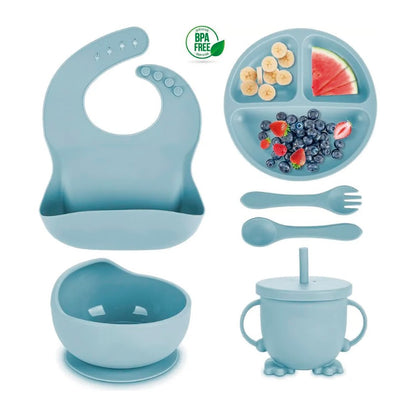 Set Anticaos Vajilla Silicona Para Bebes